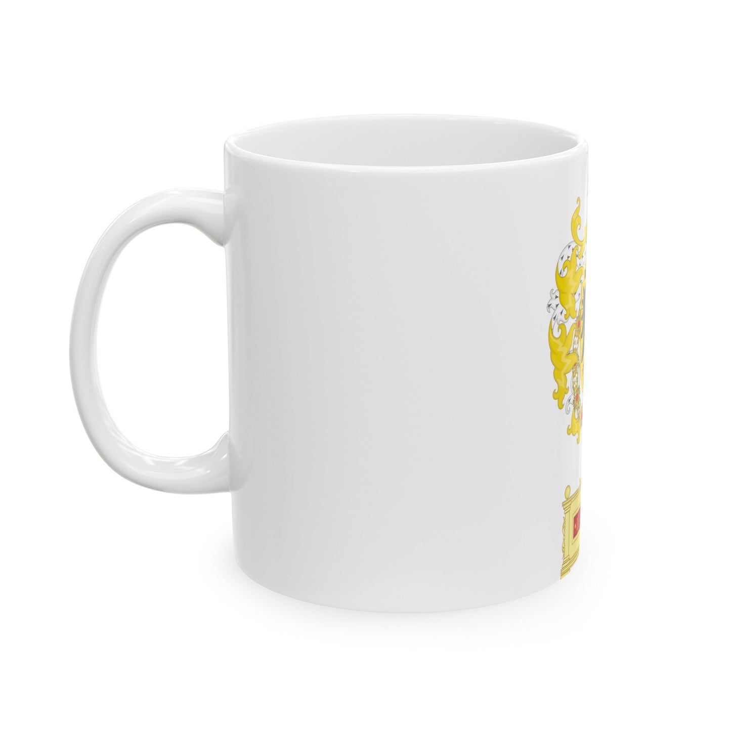 Ornamented Coat of Arms of Maximilian I, Holy Roman Emperor - White Coffee Mug-The Sticker Space