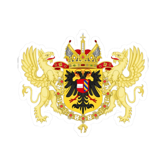 Ornamented Coat of Arms of Maximilian II Holy Roman Emperor (Germany) (Coat of Arms) STICKER Vinyl Kiss-Cut Decal 2 Inch White - The Sticker Space