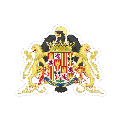 Ornamented Coat of Arms of Queen Isabella of Castile 1492-1504 (Spain) (Coat of Arms) STICKER Vinyl Kiss-Cut Decal 4 Inch White - The Sticker Space
