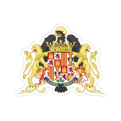 Ornamented Coat of Arms of Queen Isabella of Castile 1492-1504 (Spain) (Coat of Arms) STICKER Vinyl Kiss-Cut Decal 6 Inch White - The Sticker Space