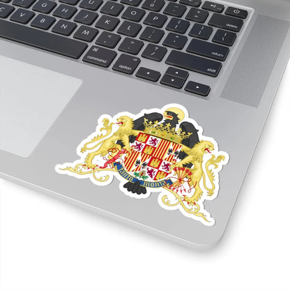Ornamented Coat of Arms of Queen Isabella of Castile 1492-1504 (Spain) (Coat of Arms) STICKER Vinyl Kiss-Cut Decal - The Sticker Space