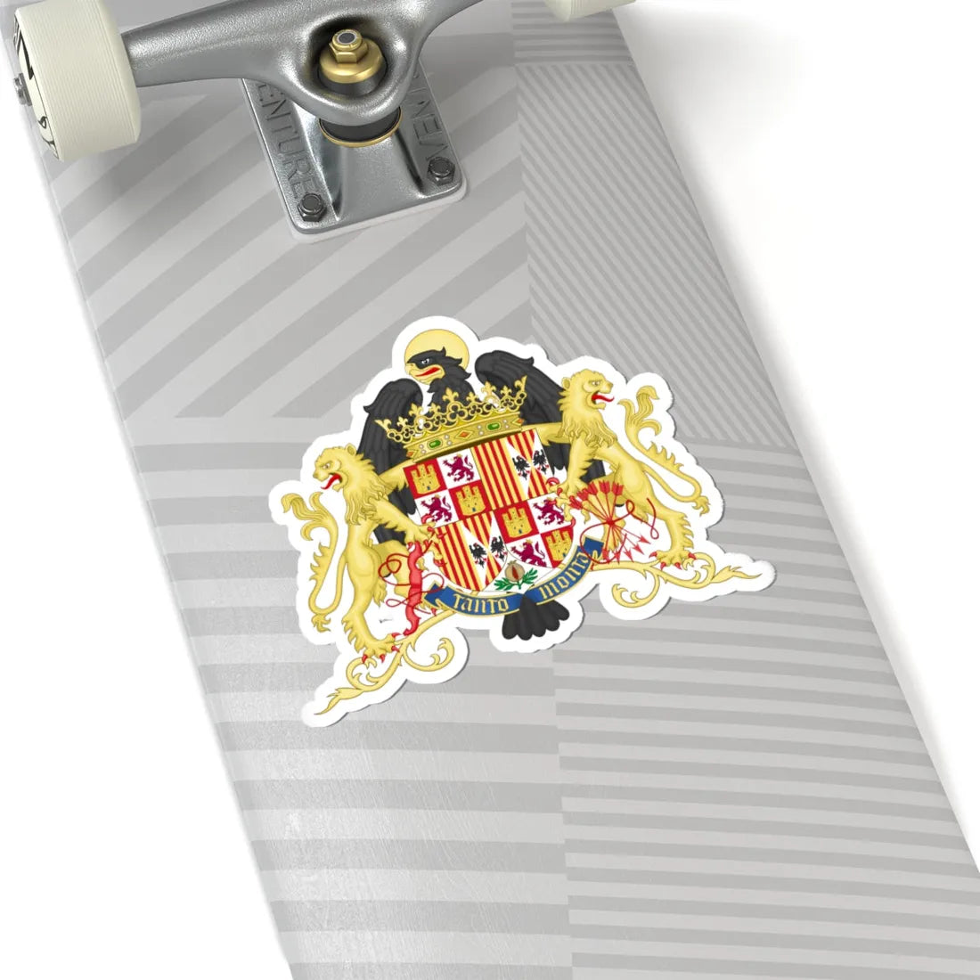 Ornamented Coat of Arms of Queen Isabella of Castile 1492-1504 (Spain) (Coat of Arms) STICKER Vinyl Kiss-Cut Decal - The Sticker Space