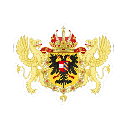 Ornamented Coat of Arms of Rudolf II Matthias and Ferdinand II Holy Roman Emperors (Austria) (Coat of Arms) STICKER Vinyl Kiss-Cut Decal 2 Inch White - The Sticker Space