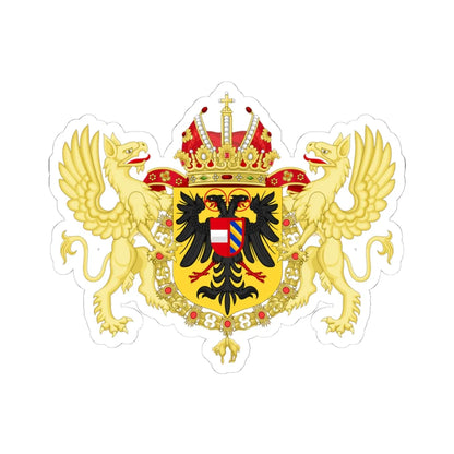 Ornamented Coat of Arms of Rudolf II Matthias and Ferdinand II Holy Roman Emperors (Austria) (Coat of Arms) STICKER Vinyl Kiss-Cut Decal 4 Inch White - The Sticker Space