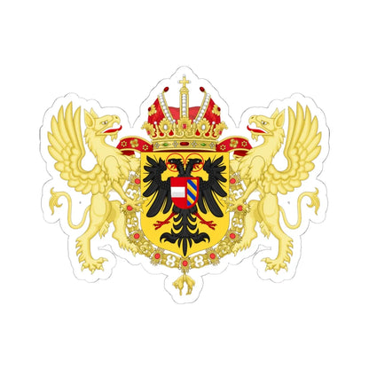 Ornamented Coat of Arms of Rudolf II Matthias and Ferdinand II Holy Roman Emperors (Austria) (Coat of Arms) STICKER Vinyl Kiss-Cut Decal 6 Inch White - The Sticker Space