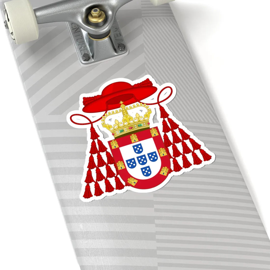 Ornamented Royal Coat of Arms of Cardinal Henry I of Portugal (Portugal) (Coat of Arms) STICKER Vinyl Kiss-Cut Decal - The Sticker Space