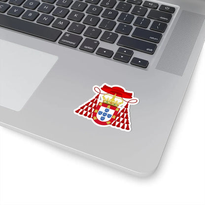 Ornamented Royal Coat of Arms of Cardinal Henry I of Portugal (Portugal) (Coat of Arms) STICKER Vinyl Kiss-Cut Decal - The Sticker Space