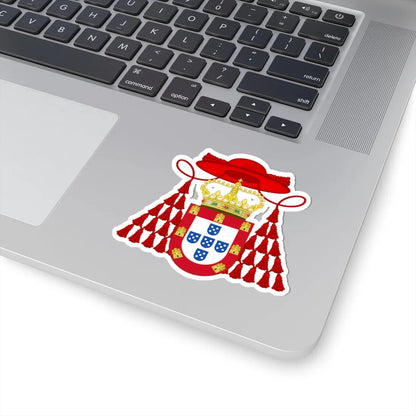 Ornamented Royal Coat of Arms of Cardinal Henry I of Portugal (Portugal) (Coat of Arms) STICKER Vinyl Kiss-Cut Decal - The Sticker Space