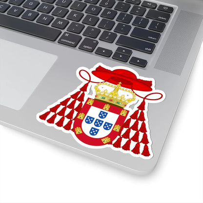 Ornamented Royal Coat of Arms of Cardinal Henry I of Portugal (Portugal) (Coat of Arms) STICKER Vinyl Kiss-Cut Decal - The Sticker Space