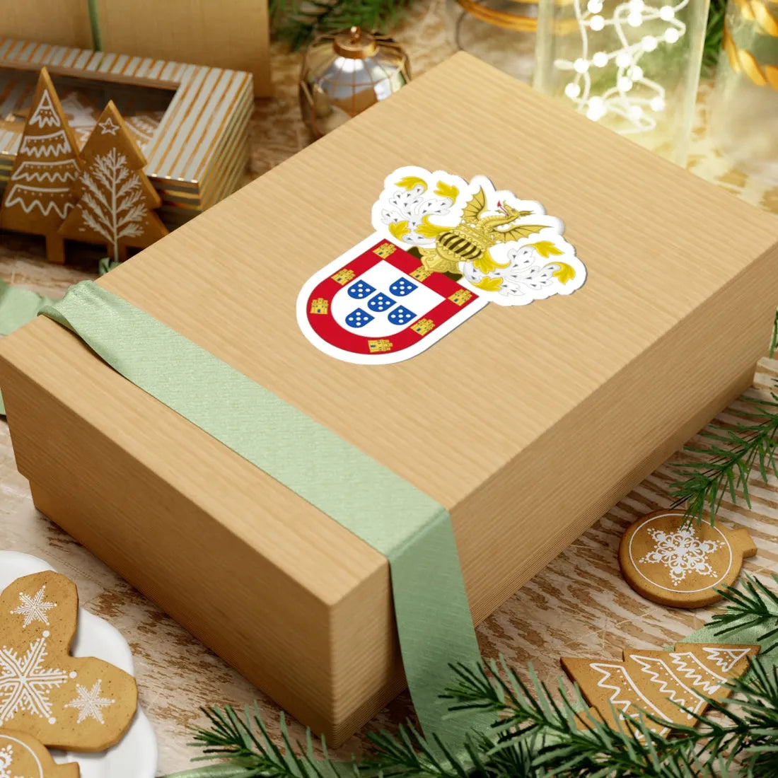 Ornamented Royal Coat of Arms of Portugal Philip I (Portugal) (Coat of Arms) STICKER Vinyl Kiss-Cut Decal - The Sticker Space