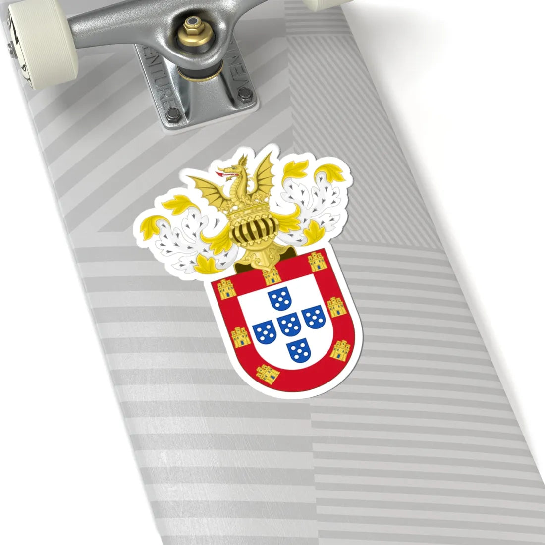 Ornamented Royal Coat of Arms of Portugal Philip I (Portugal) (Coat of Arms) STICKER Vinyl Kiss-Cut Decal - The Sticker Space