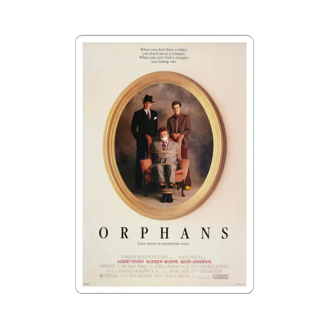 Orphans 1987 Movie Poster - STICKER Vinyl Kiss-Cut Decal 3 Inch White - The Sticker Space