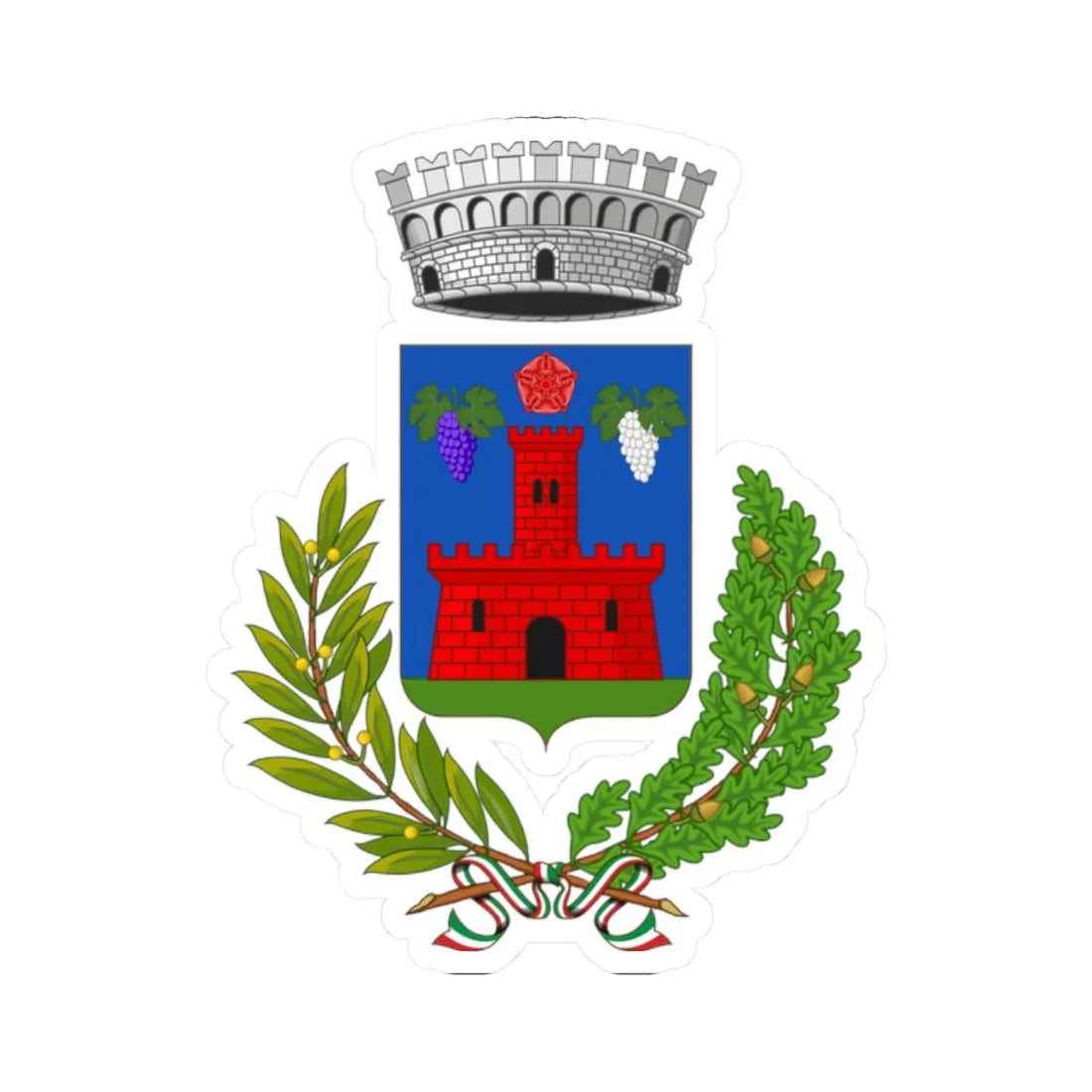 Ortovero-Stemma (Italy) (Coat of Arms) STICKER Vinyl Kiss-Cut Decal 2 Inch White - The Sticker Space