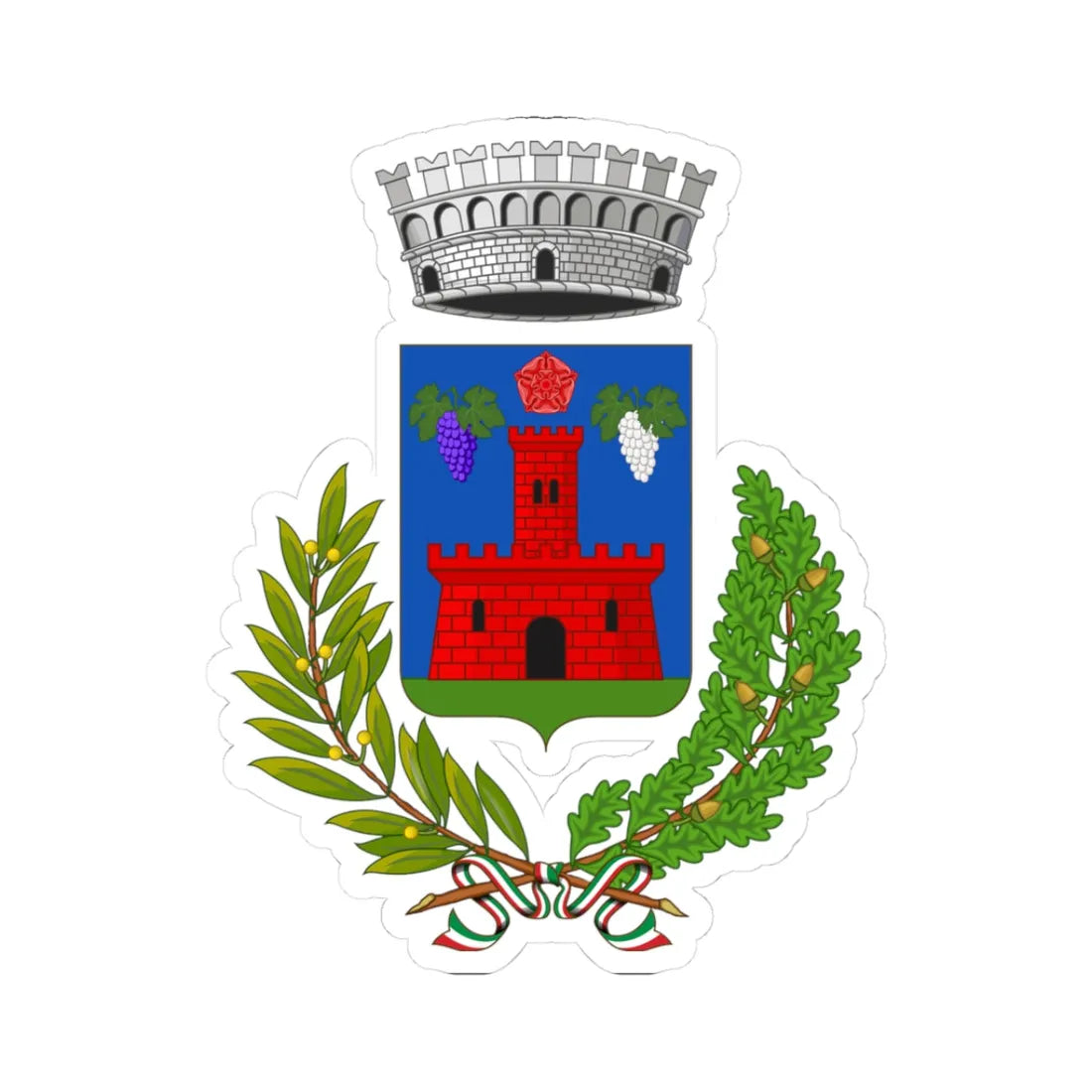 Ortovero-Stemma (Italy) (Coat of Arms) STICKER Vinyl Kiss-Cut Decal 3 Inch White - The Sticker Space