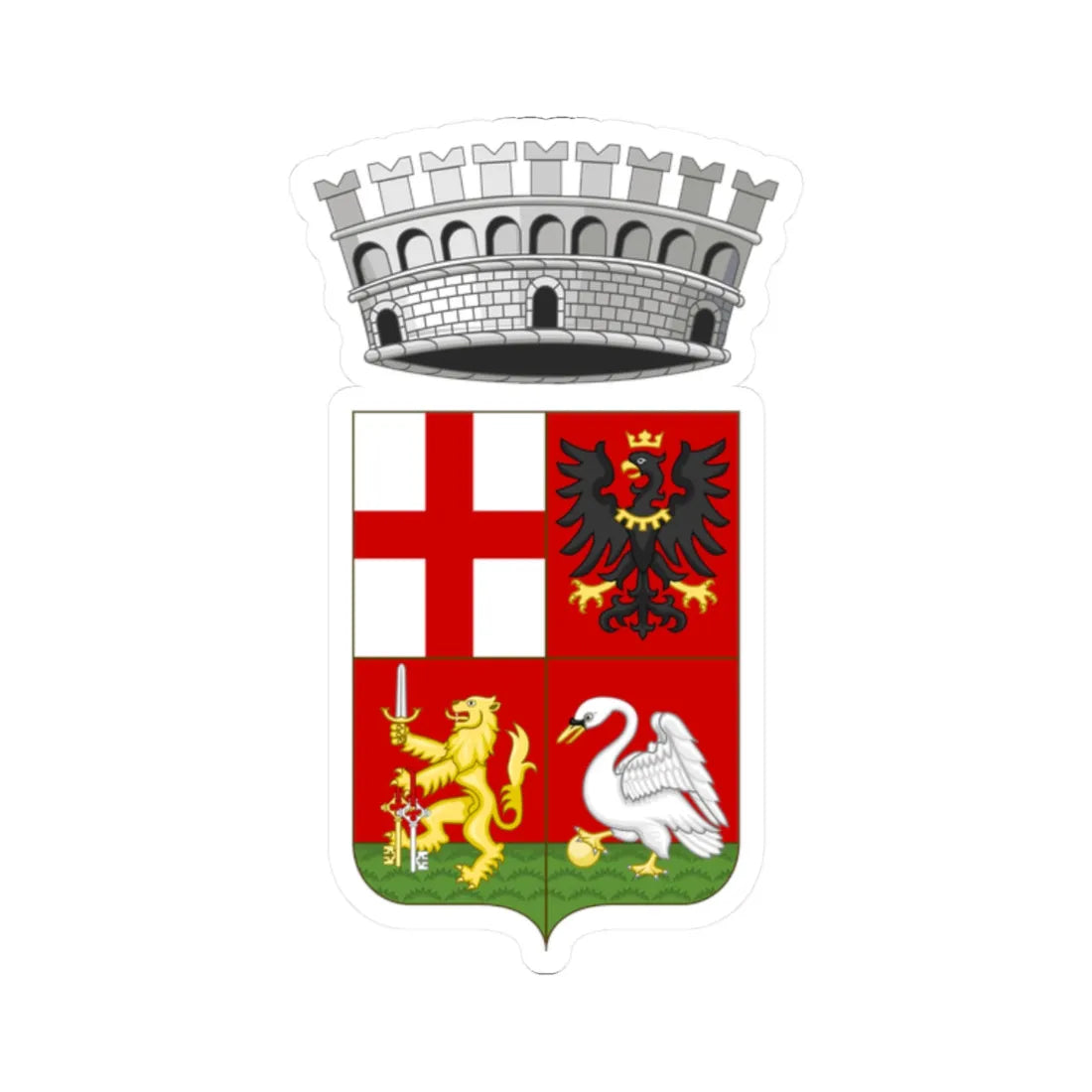 Orvieto-Stemma (Italy) (Coat of Arms) STICKER Vinyl Kiss-Cut Decal 2 Inch White - The Sticker Space