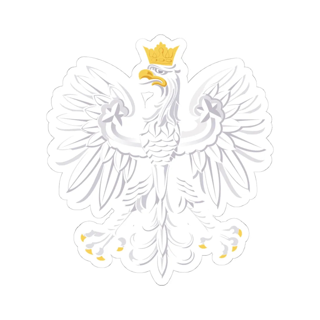 Orzeł Biały Herb Polski (Poland) (Coat of Arms) STICKER Vinyl Kiss-Cut Decal 4 Inch White - The Sticker Space