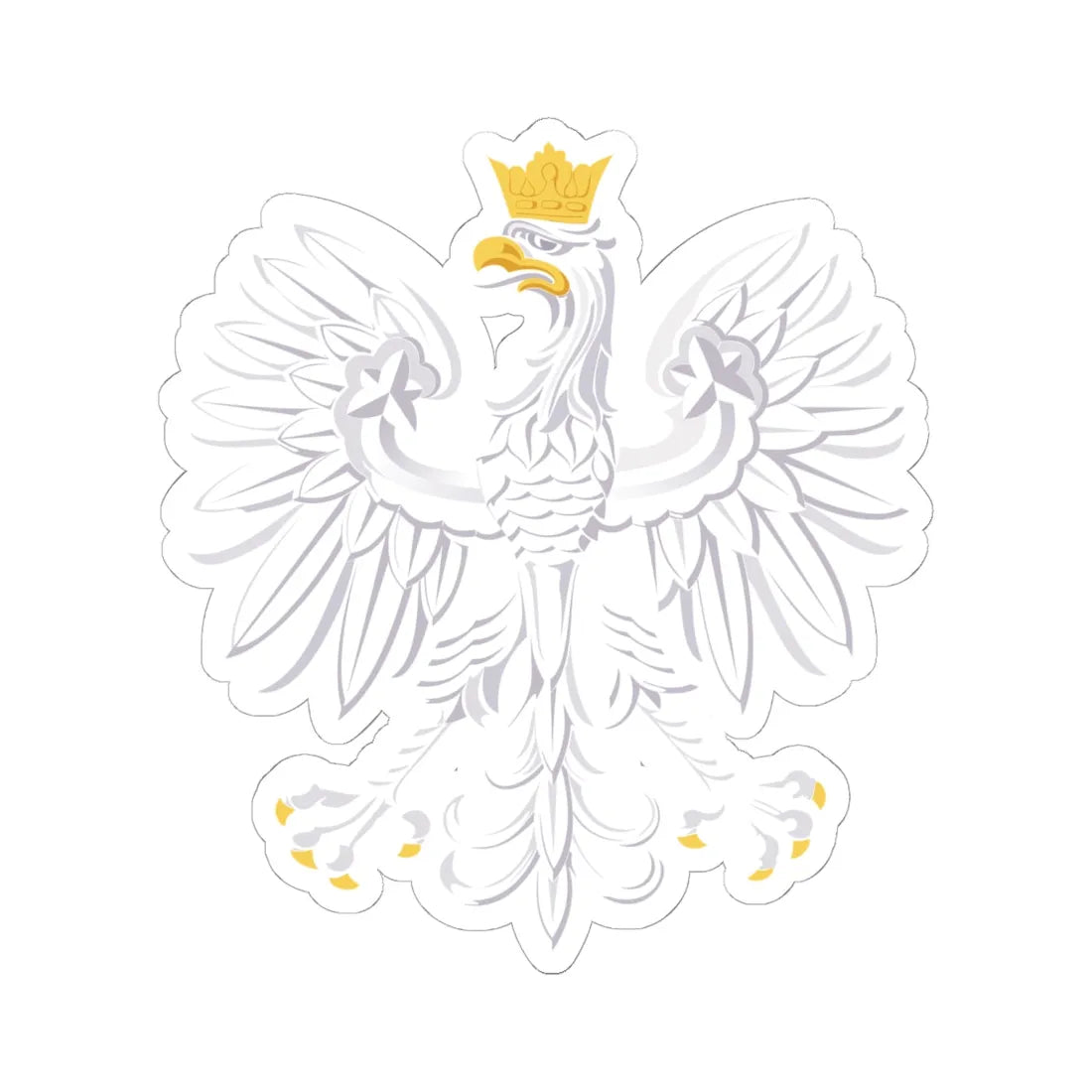 Orzeł Biały Herb Polski (Poland) (Coat of Arms) STICKER Vinyl Kiss-Cut Decal 6 Inch White - The Sticker Space