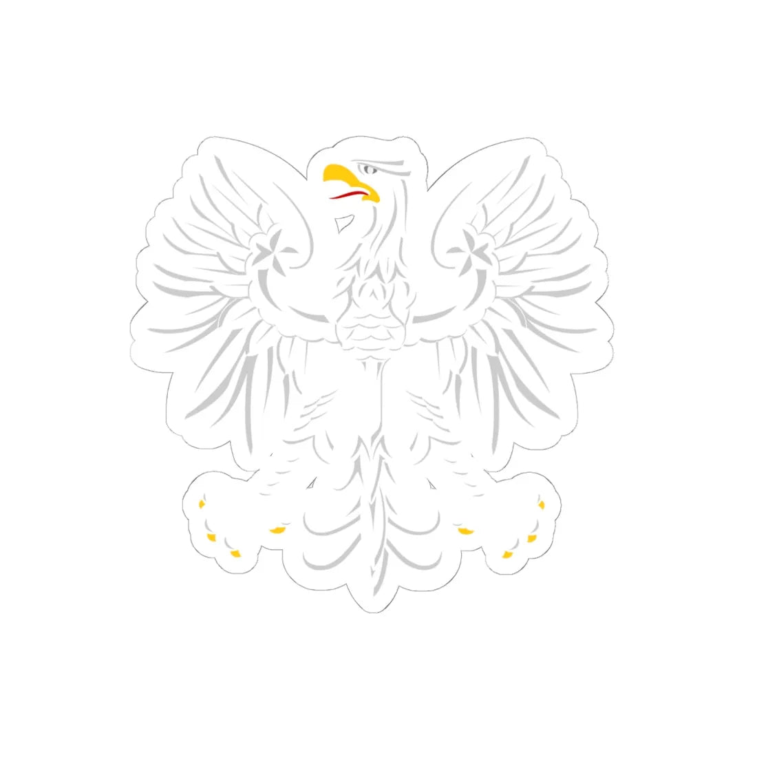 Orzeł PRL (Poland) (Coat of Arms) STICKER Vinyl Kiss-Cut Decal 6 Inch White - The Sticker Space