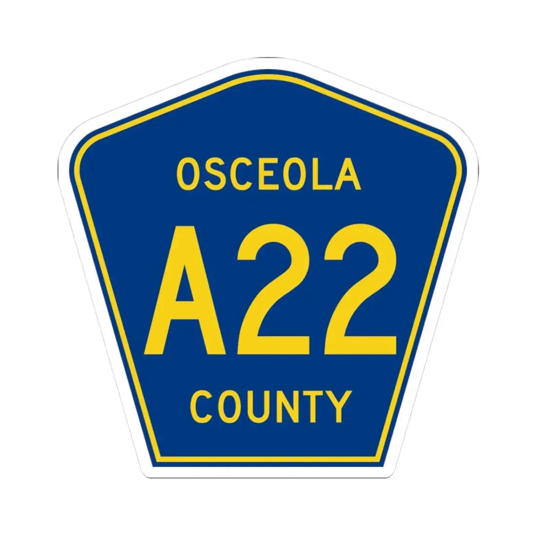 Osceola County Route A22 IA (Iowa) (Road Sign) STICKER Vinyl Kiss-Cut Decal 3 Inch White - The Sticker Space