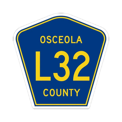 Osceola County Route L32 IA (Iowa) (Road Sign) STICKER Vinyl Kiss-Cut Decal 4 Inch White - The Sticker Space