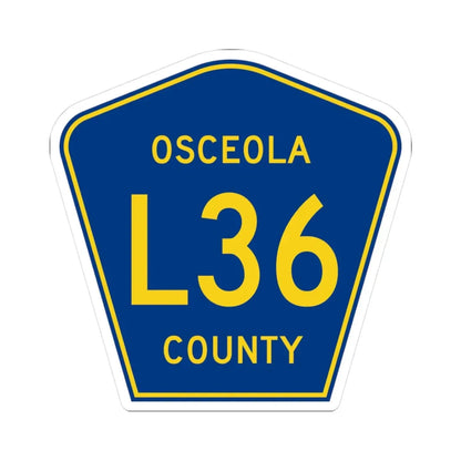 Osceola County Route L36 IA (Iowa) (Road Sign) STICKER Vinyl Kiss-Cut Decal 3 Inch White - The Sticker Space
