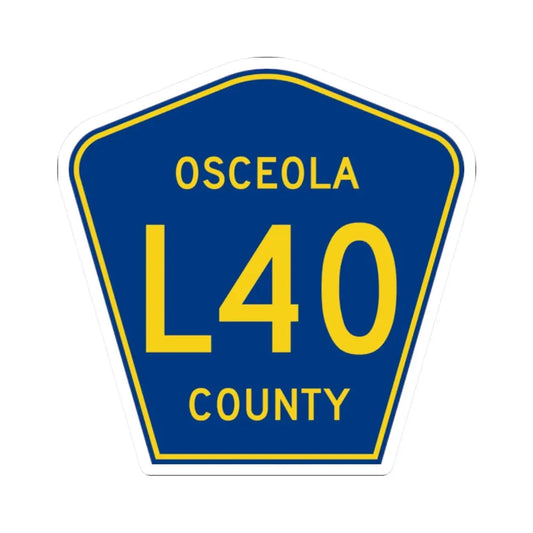 Osceola County Route L40 IA (Iowa) (Road Sign) STICKER Vinyl Kiss-Cut Decal 2 Inch White - The Sticker Space