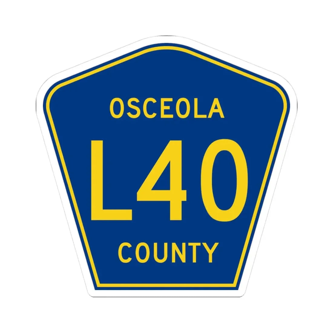 Osceola County Route L40 IA (Iowa) (Road Sign) STICKER Vinyl Kiss-Cut Decal 3 Inch White - The Sticker Space