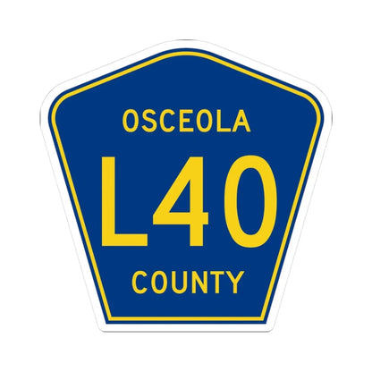Osceola County Route L40 IA (Iowa) (Road Sign) STICKER Vinyl Kiss-Cut Decal 3 Inch White - The Sticker Space