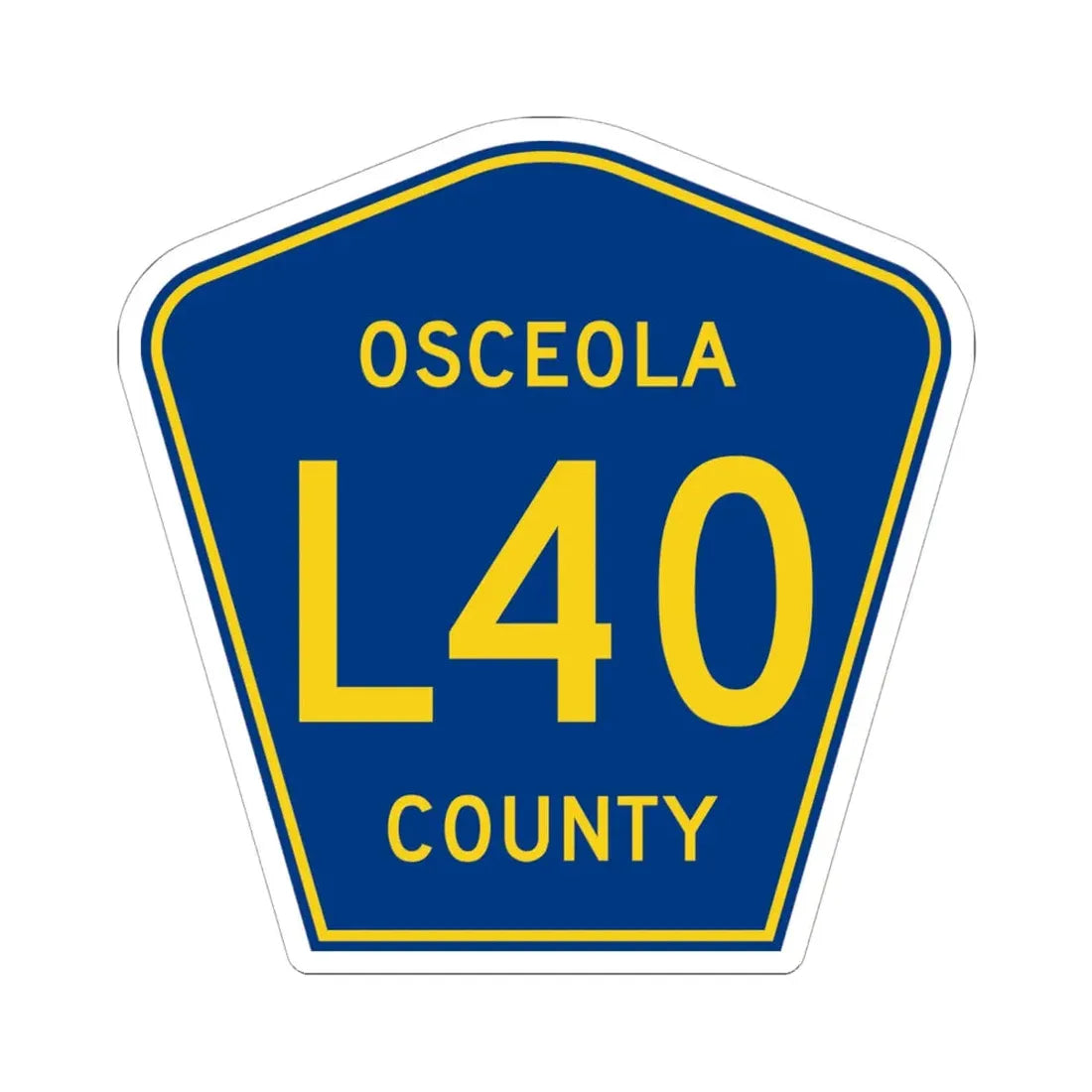 Osceola County Route L40 IA (Iowa) (Road Sign) STICKER Vinyl Kiss-Cut Decal 6 Inch White - The Sticker Space