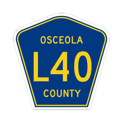 Osceola County Route L40 IA (Iowa) (Road Sign) STICKER Vinyl Kiss-Cut Decal 6 Inch White - The Sticker Space