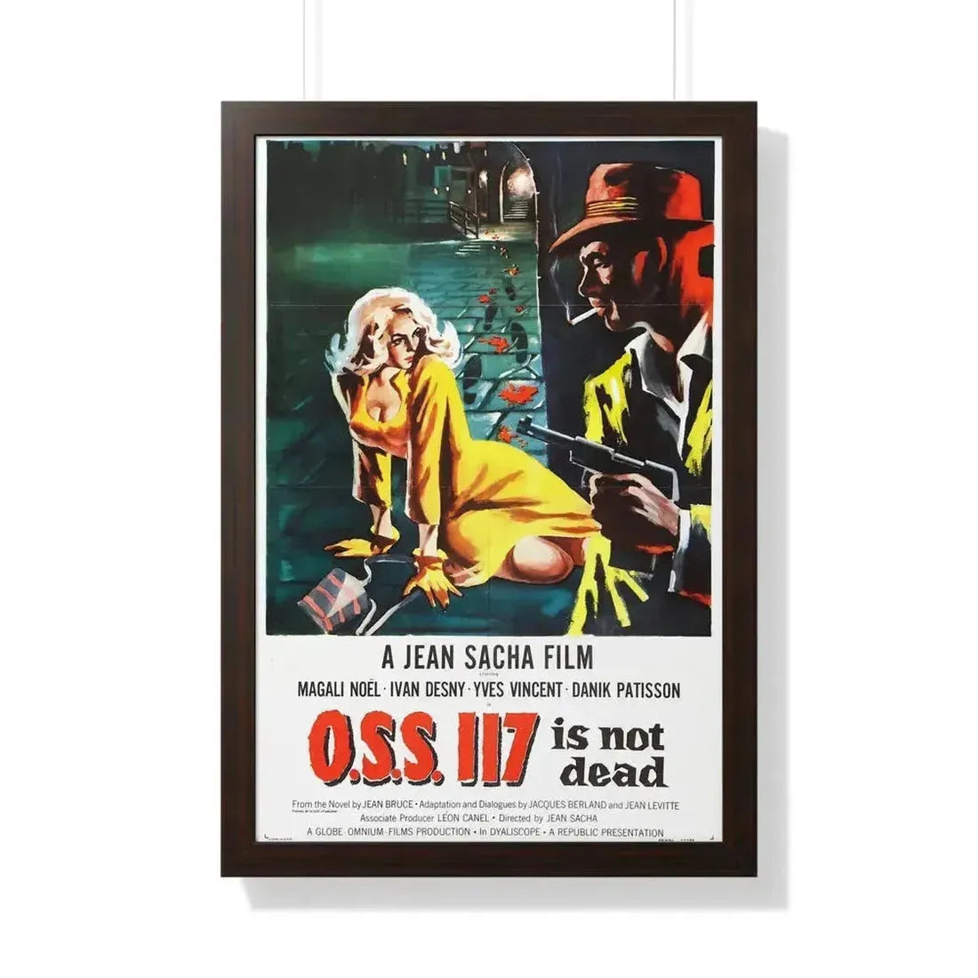 OSS 117 IS NOT DEAD 1957 - Framed Movie Poster 20" x 30" Walnut - The Sticker Space