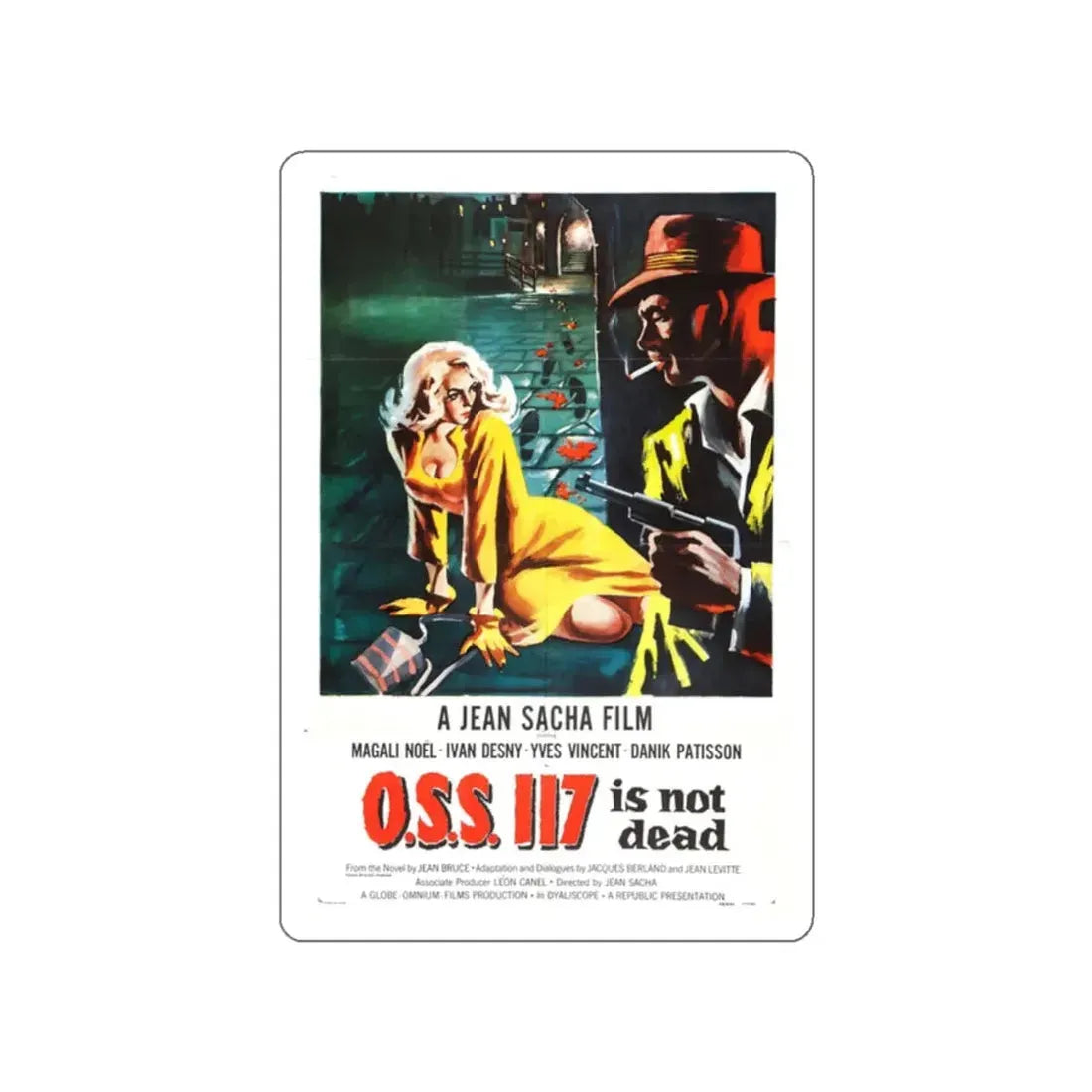 OSS 117 IS NOT DEAD 1957 Movie Poster STICKER Vinyl Die-Cut Decal - The Sticker Space