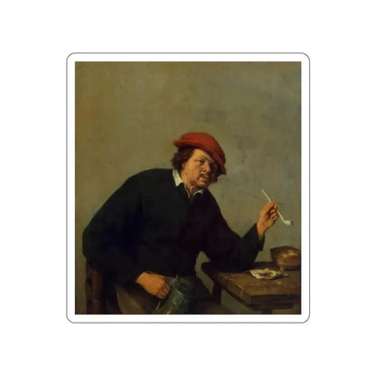 OSTADE, Adriaen Jansz. van - Smoker (Artwork) STICKER Vinyl Die-Cut Decal White Die-Cut 5 Inch - The Sticker Space