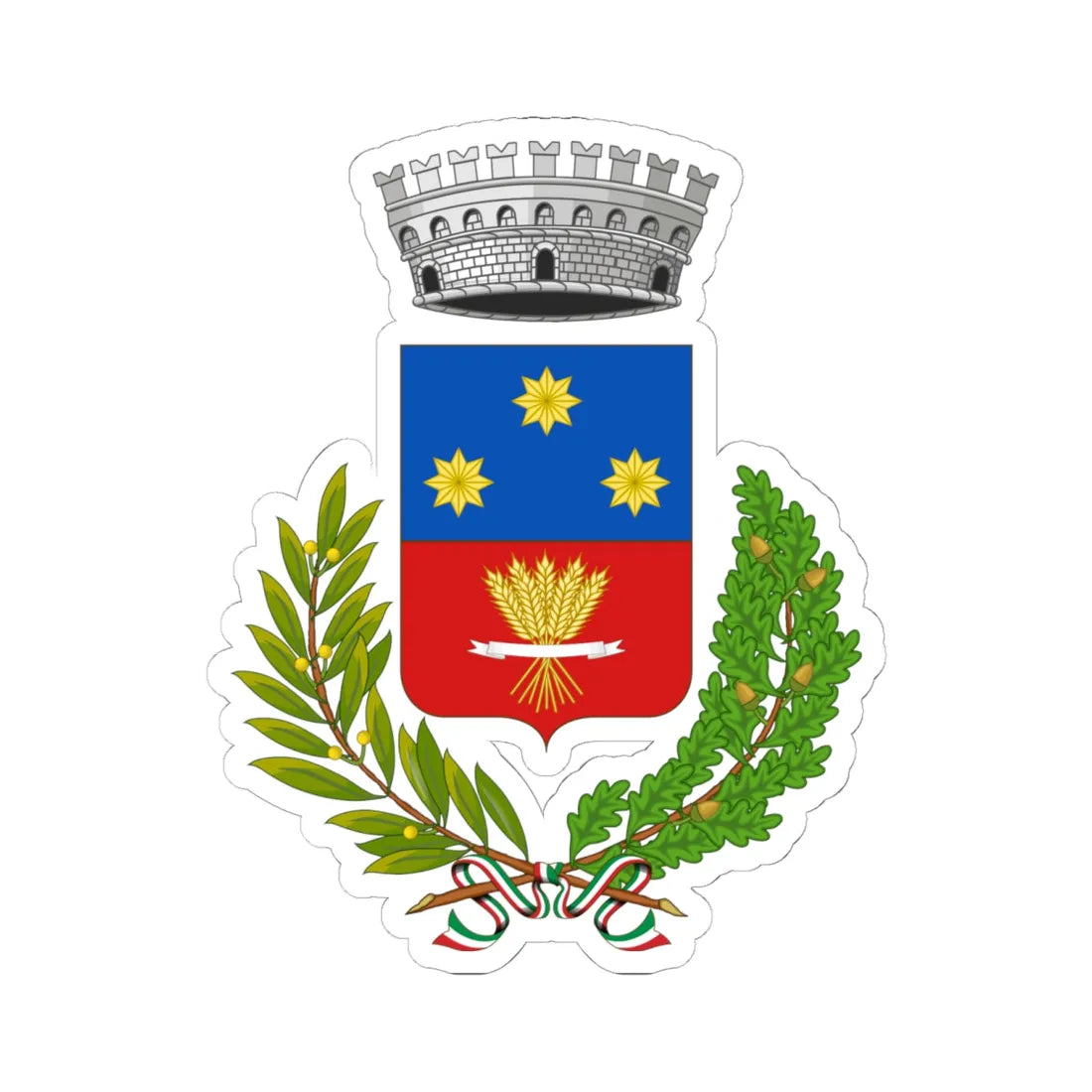 Ostellato-Stemma (Italy) (Coat of Arms) STICKER Vinyl Kiss-Cut Decal 6 Inch White - The Sticker Space