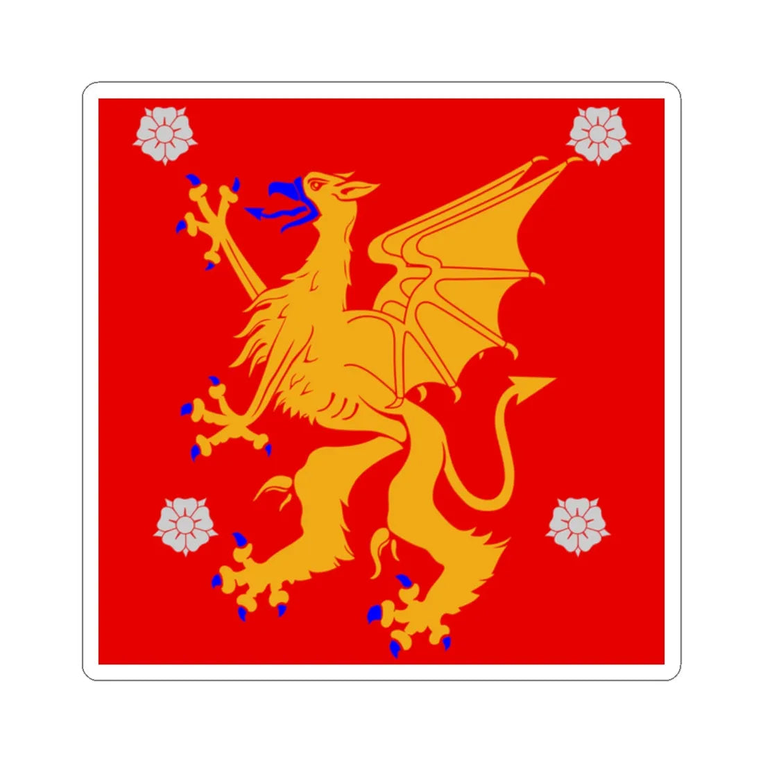 Ostergotland flag (Sweden) STICKER Vinyl Kiss-Cut Decal 2 Inch White - The Sticker Space