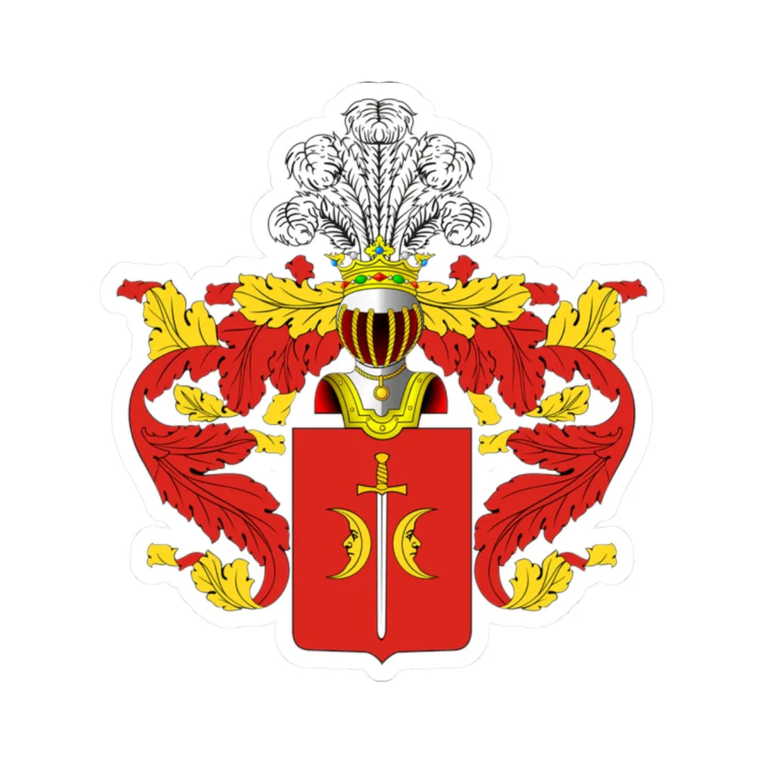 Ostoja CoA Miklashevsky 2 (Russia) (Coat of Arms) STICKER Vinyl Kiss-Cut Decal 2 Inch White - The Sticker Space