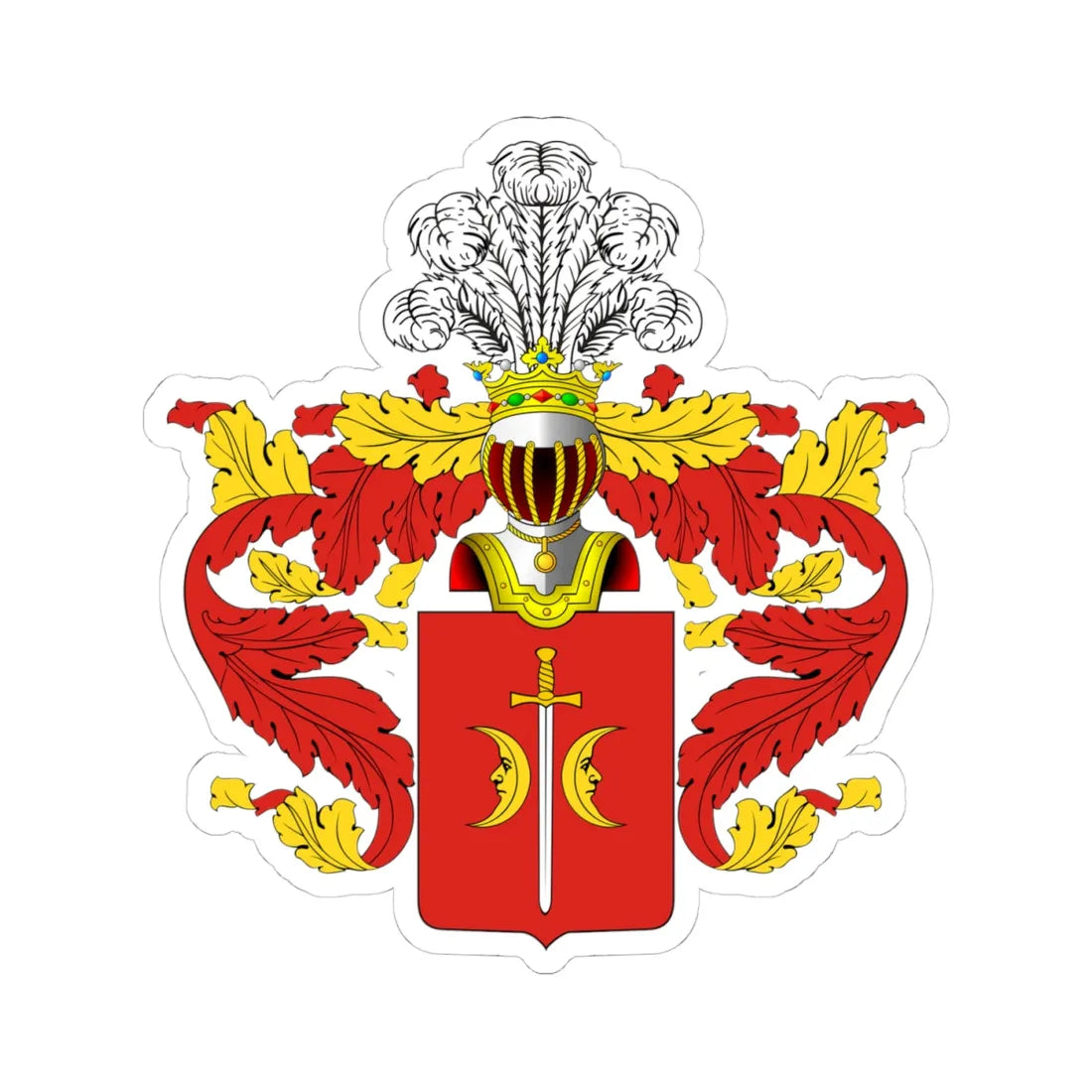 Ostoja CoA Miklashevsky 2 (Russia) (Coat of Arms) STICKER Vinyl Kiss-Cut Decal 4 Inch White - The Sticker Space