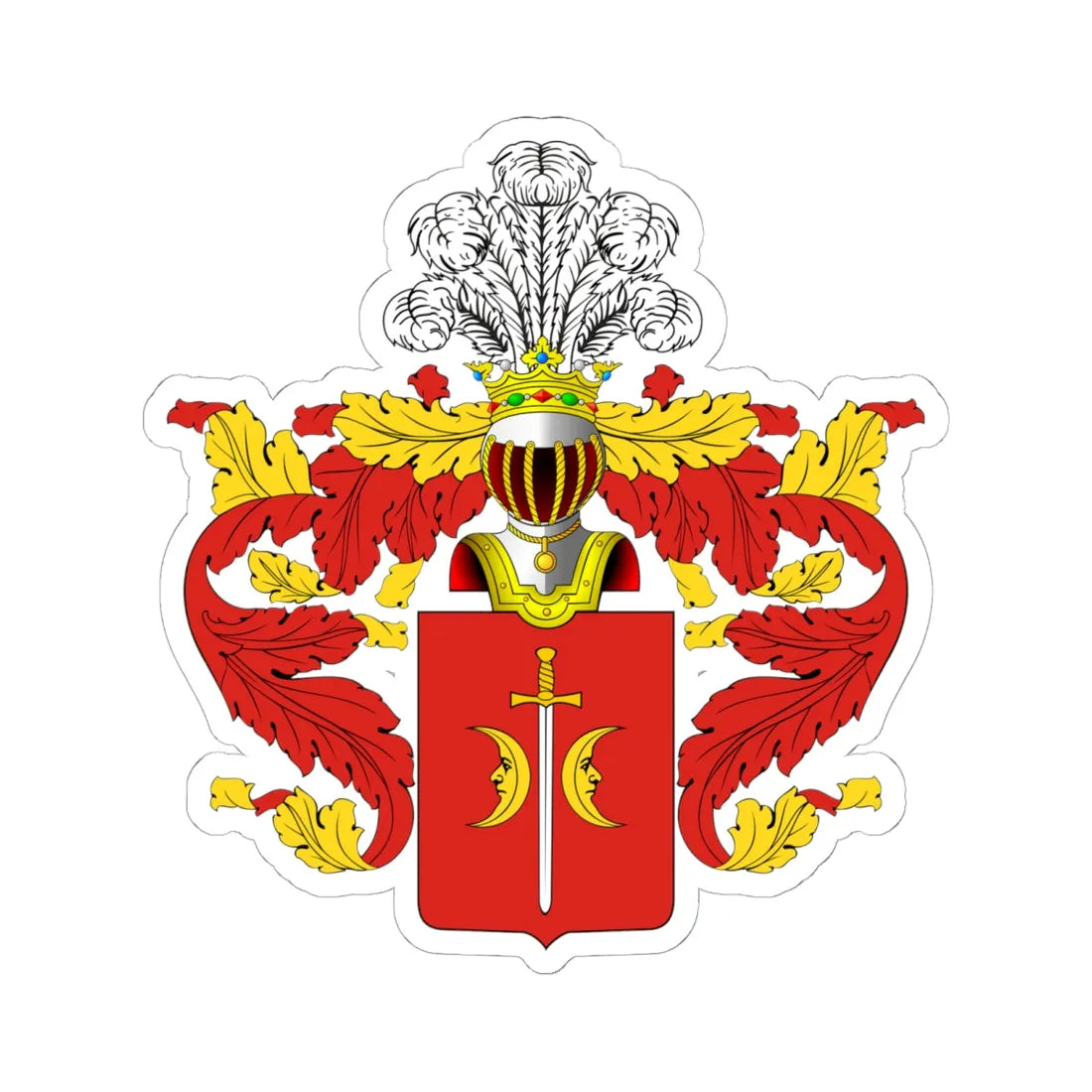 Ostoja CoA Miklashevsky 2 (Russia) (Coat of Arms) STICKER Vinyl Kiss-Cut Decal 6 Inch White - The Sticker Space