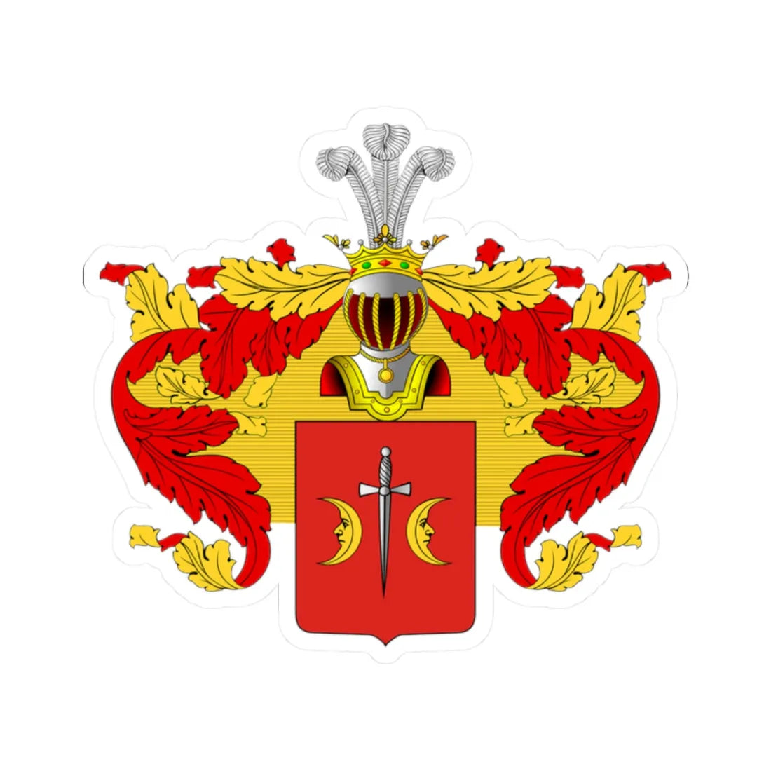 Ostoja Coat of Arms of the noble family Miklashevsky in the Russian Empire (Russia) (Coat of Arms) STICKER Vinyl Kiss-Cut Decal 2 Inch White - The Sticker Space