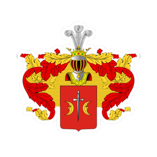 Ostoja Coat of Arms of the noble family Miklashevsky in the Russian Empire (Russia) (Coat of Arms) STICKER Vinyl Kiss-Cut Decal 2 Inch White - The Sticker Space