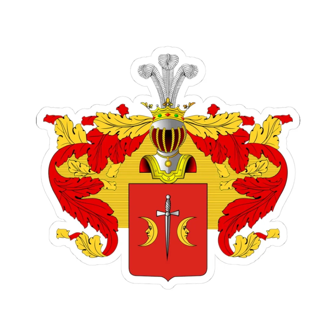 Ostoja Coat of Arms of the noble family Miklashevsky in the Russian Empire (Russia) (Coat of Arms) STICKER Vinyl Kiss-Cut Decal 3 Inch White - The Sticker Space