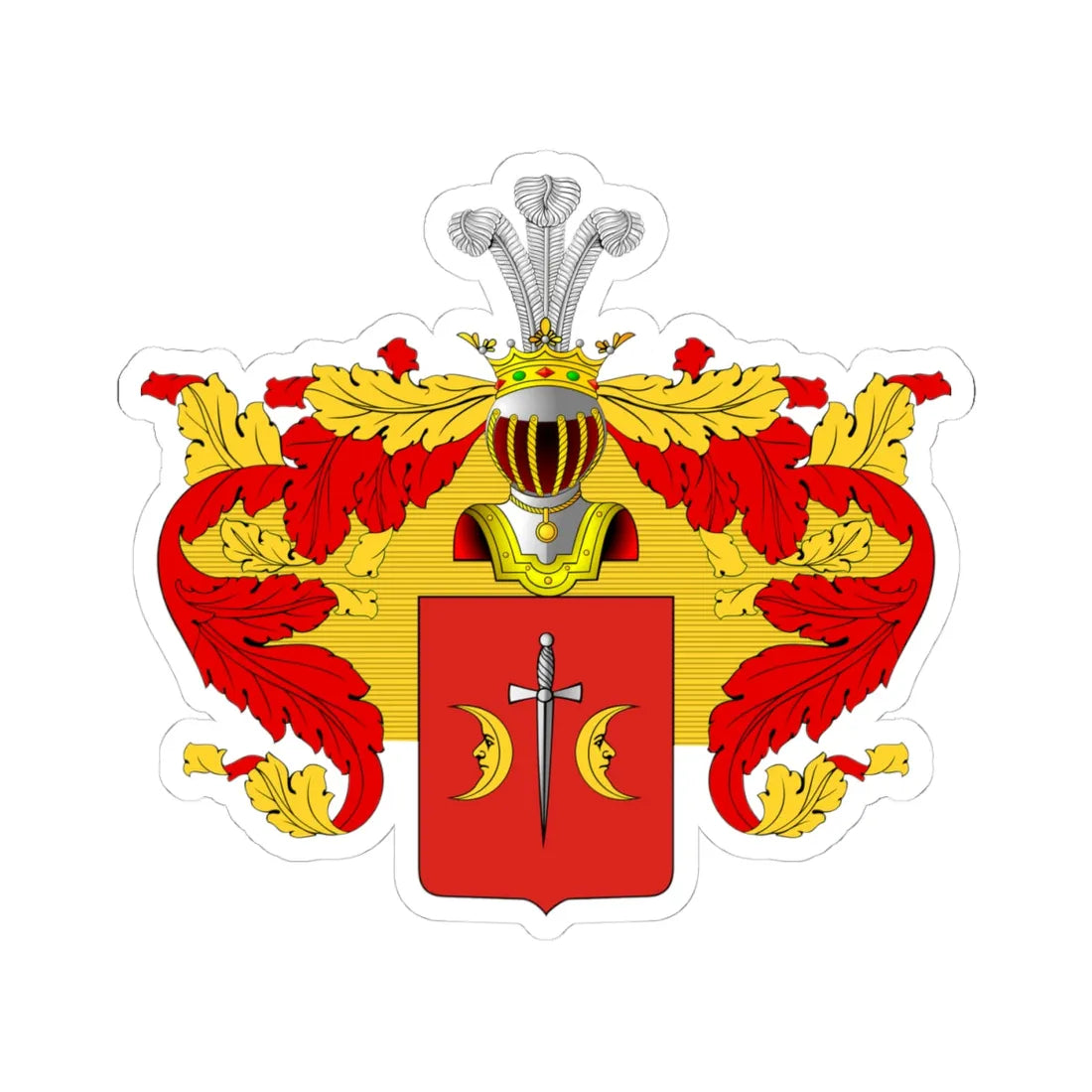 Ostoja Coat of Arms of the noble family Miklashevsky in the Russian Empire (Russia) (Coat of Arms) STICKER Vinyl Kiss-Cut Decal 4 Inch White - The Sticker Space