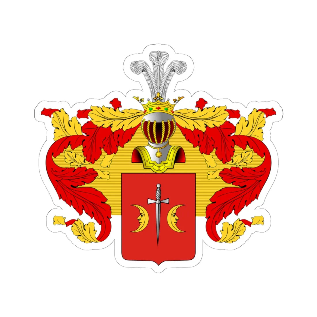 Ostoja Coat of Arms of the noble family Miklashevsky in the Russian Empire (Russia) (Coat of Arms) STICKER Vinyl Kiss-Cut Decal 6 Inch White - The Sticker Space