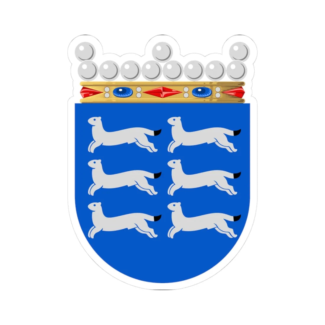 Ostrobothnia coat of arms (Finland) (Coat of Arms) STICKER Vinyl Kiss-Cut Decal 3 Inch White - The Sticker Space