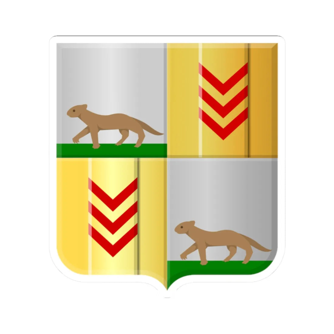 Oterleek heerlijkheidswapen (Netherlands) (Coat of Arms) STICKER Vinyl Kiss-Cut Decal 2 Inch White - The Sticker Space