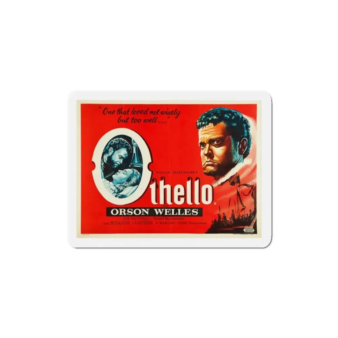 Othello 1952 Movie Poster Refrigerator Magnet 4 Inch - The Sticker Space