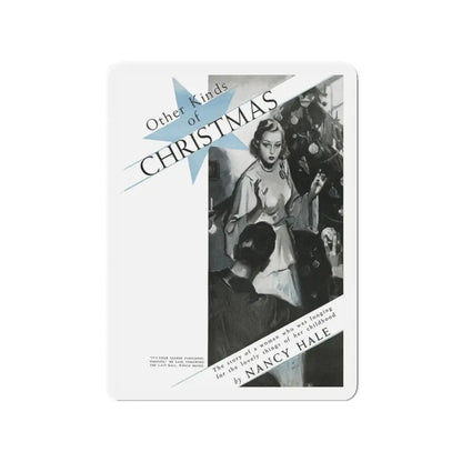 Other Kinds of Christmas (1), Rebook, January 1938 (Magazine Illustration) Refrigerator Magnet 3 Inch - The Sticker Space