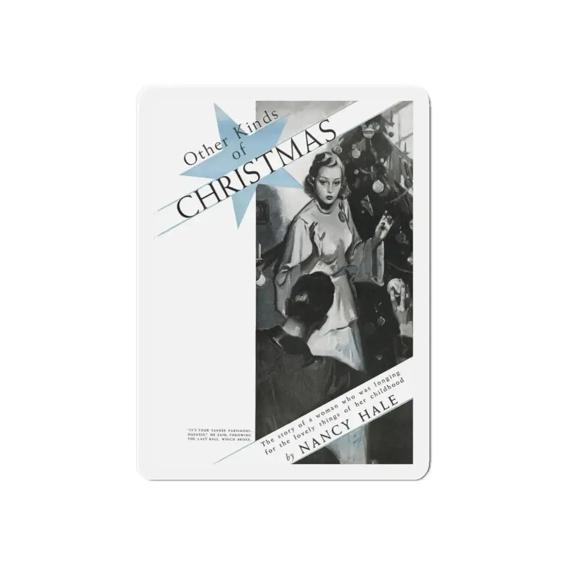 Other Kinds of Christmas (1), Rebook, January 1938 (Magazine Illustration) Refrigerator Magnet 6 Inch - The Sticker Space