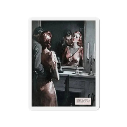 Other Kinds of Christmas (2), Rebook, January 1938 (Magazine Illustration) Refrigerator Magnet 2 Inch - The Sticker Space