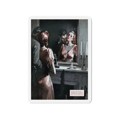 Other Kinds of Christmas (2), Rebook, January 1938 (Magazine Illustration) Refrigerator Magnet 3 Inch - The Sticker Space